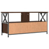 TV-taso ruskea tammi 90x33x45 cm tekninen puu ja rauta