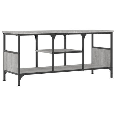 TV-taso harmaa Sonoma 100x35x45 cm tekninen puu ja rauta