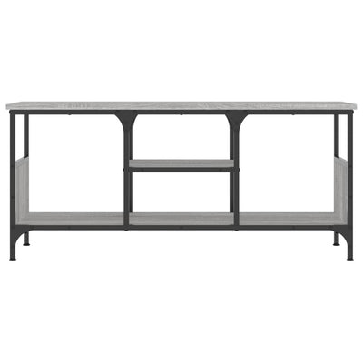 TV-taso harmaa Sonoma 100x35x45 cm tekninen puu ja rauta