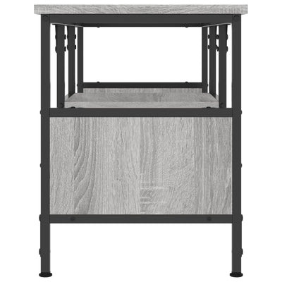 TV-taso harmaa Sonoma 100x35x45 cm tekninen puu ja rauta