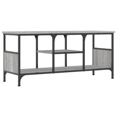 TV-taso harmaa Sonoma 100x35x45 cm tekninen puu ja rauta
