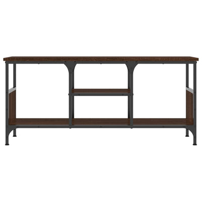 TV-taso ruskea tammi 100x35x45 cm tekninen puu ja rauta
