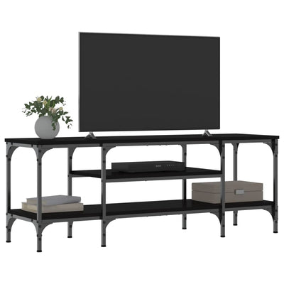 TV-taso musta 121x35x45 cm tekninen puu ja rauta