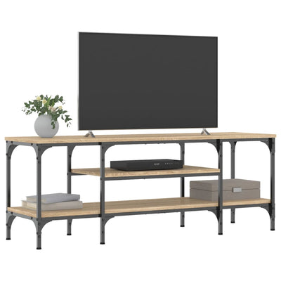 TV-taso Sonoma-tammi 121x35x45 cm tekninen puu ja rauta