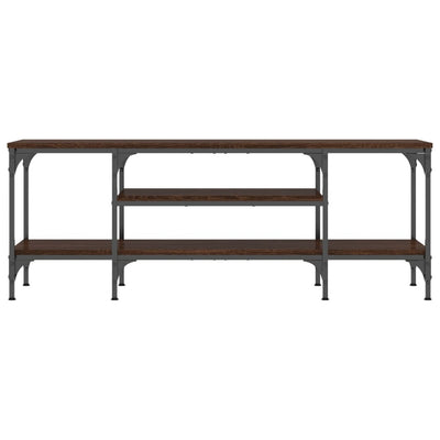 TV-taso ruskea tammi 121x35x45 cm tekninen puu ja rauta