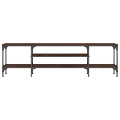 TV-taso ruskea tammi 161x35x45 cm tekninen puu ja rauta