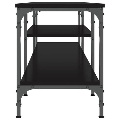 TV-taso musta 201x35x45 cm tekninen puu ja rauta