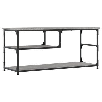 TV-taso harmaa Sonoma 103x38x46,5 cm tekninen puu ja teräs