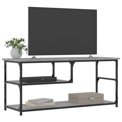 TV-taso harmaa Sonoma 103x38x46,5 cm tekninen puu ja teräs