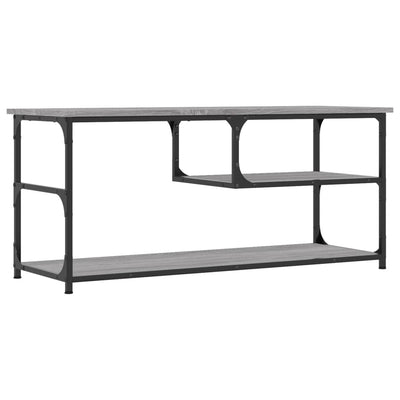 TV-taso harmaa Sonoma 103x38x46,5 cm tekninen puu ja teräs