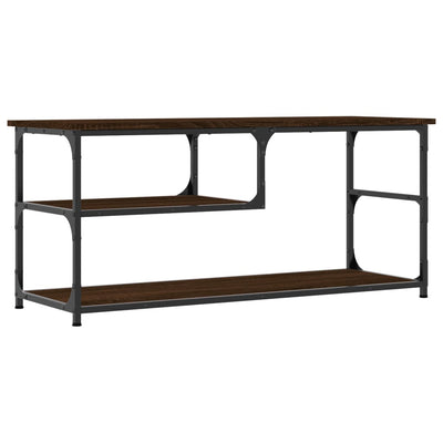 TV-taso ruskea tammi 103x38x46,5 cm tekninen puu ja teräs