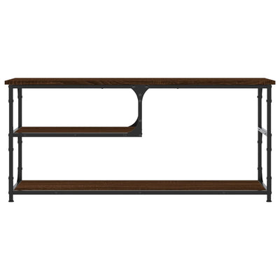 TV-taso ruskea tammi 103x38x46,5 cm tekninen puu ja teräs