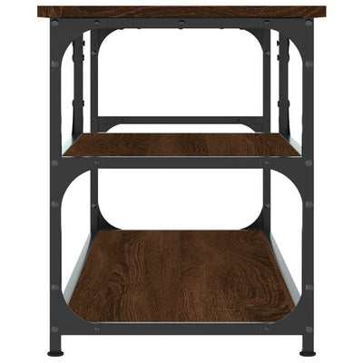 TV-taso ruskea tammi 103x38x46,5 cm tekninen puu ja teräs