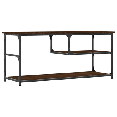 TV-taso ruskea tammi 103x38x46,5 cm tekninen puu ja teräs