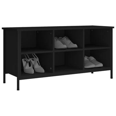 Kenkäkaappi musta 100x35x50 cm tekninen puu
