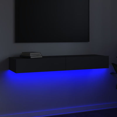 TV-taso LED-valoilla harmaa 120x35x15,5 cm