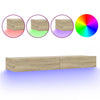 TV-taso LED-valoilla Sonoma tammi 120x35x15,5 cm