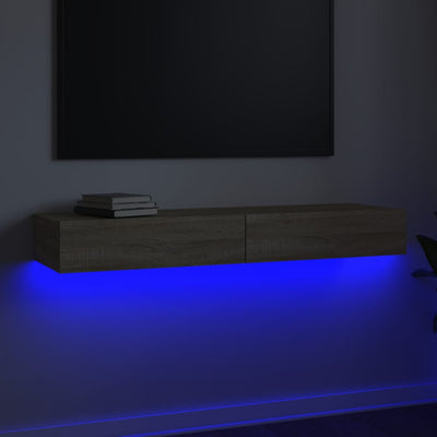 TV-taso LED-valoilla Sonoma tammi 120x35x15,5 cm