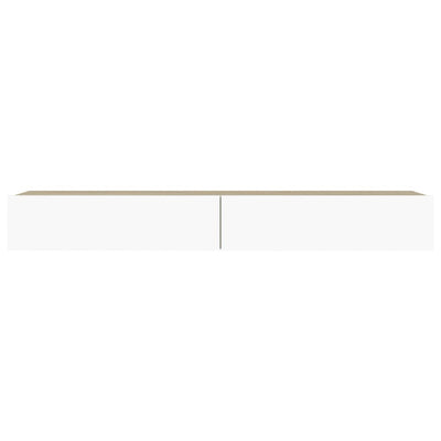 TV-taso LED-valoilla valkoinen ja Sonoma-tammi 120x35x15,5 cm