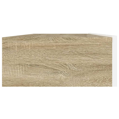 TV-taso LED-valoilla valkoinen ja Sonoma-tammi 120x35x15,5 cm