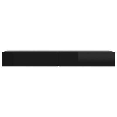 TV-taso LED-valoilla korkeakiilto musta 120x35x15,5 cm