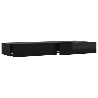 TV-taso LED-valoilla korkeakiilto musta 120x35x15,5 cm