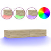 TV-taso LED-valoilla Sonoma-tammi 90x35x15,5 cm