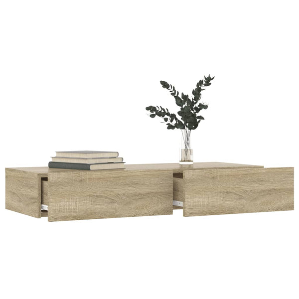 TV-taso LED-valoilla Sonoma-tammi 90x35x15,5 cm