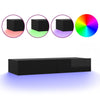 TV-taso LED-valoilla korkeakiilto musta 90x35x15,5 cm