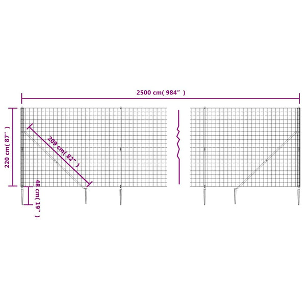 Verkkoaita maapiikeillä antrasiitti 2,2x25 m