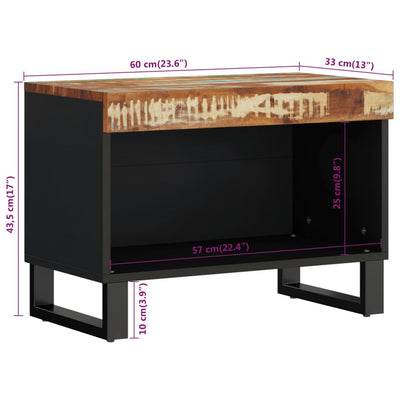 TV-taso 60x33x43,5 cm kierrätetty täyspuu