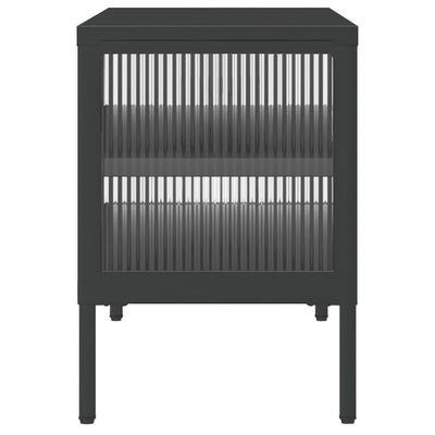 TV-taso musta 105x35x50 cm lasi ja teräs