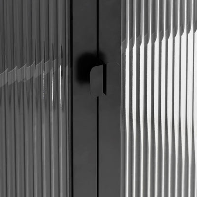 Kaappi musta 90x40x180 cm lasi ja teräs