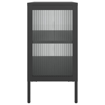 Senkki musta 70x35x70 cm lasi ja teräs