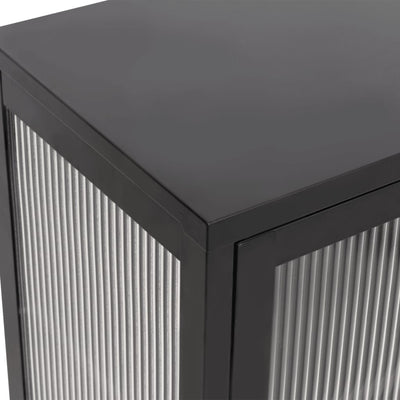 Senkki musta 70x35x70 cm lasi ja teräs