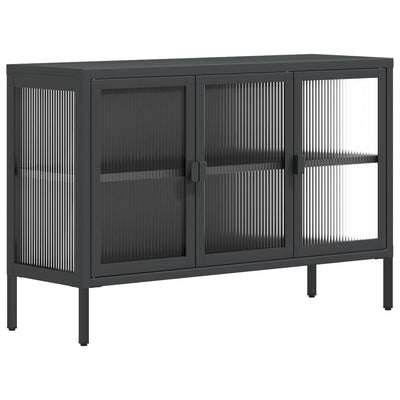 Senkki musta 105x35x70 cm lasi ja teräs