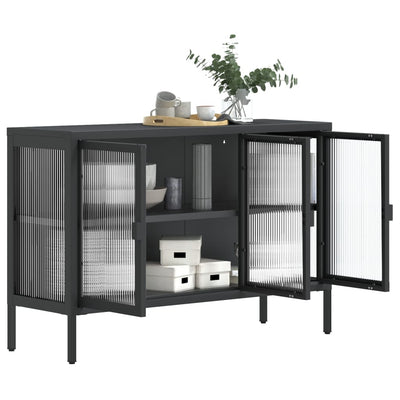 Senkki musta 105x35x70 cm lasi ja teräs