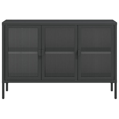 Senkki musta 105x35x70 cm lasi ja teräs