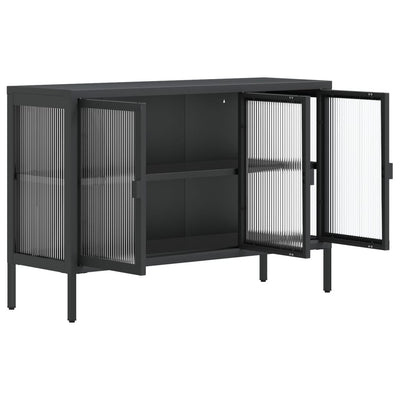 Senkki musta 105x35x70 cm lasi ja teräs