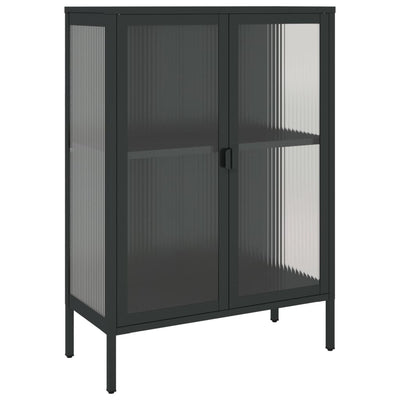Senkki musta 75x35x105 cm lasi ja teräs