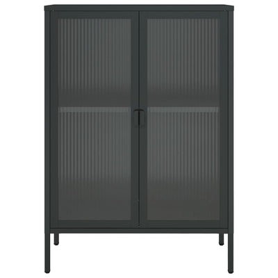 Senkki musta 75x35x105 cm lasi ja teräs