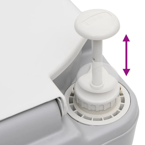 Kannettava retki WC harmaavalkoinen 22+12 l HDPE