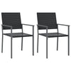 Puutarhatuolit 2 kpl 54x62,5x89 cm musta polyrottinki