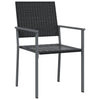 Puutarhatuolit 2 kpl 54x62,5x89 cm musta polyrottinki