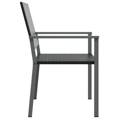 Puutarhatuolit 2 kpl 54x62,5x89 cm musta polyrottinki