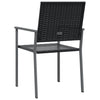 Puutarhatuolit 2 kpl 54x62,5x89 cm musta polyrottinki