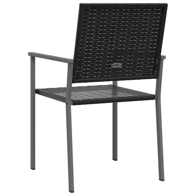 Puutarhatuolit 2 kpl 54x62,5x89 cm musta polyrottinki