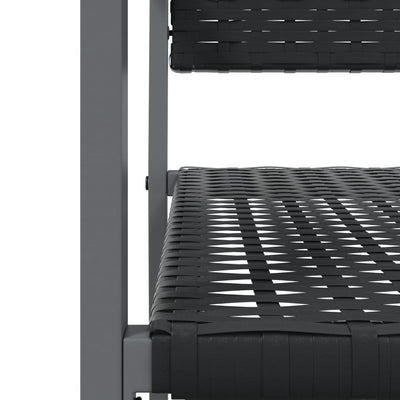 Puutarhatuolit 2 kpl 54x62,5x89 cm musta polyrottinki