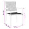 Puutarhatuolit 2 kpl 54x62,5x89 cm musta polyrottinki