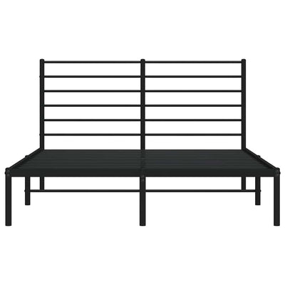 Musta metallinen sängynrunko päädyllä Petronius 160x200cm